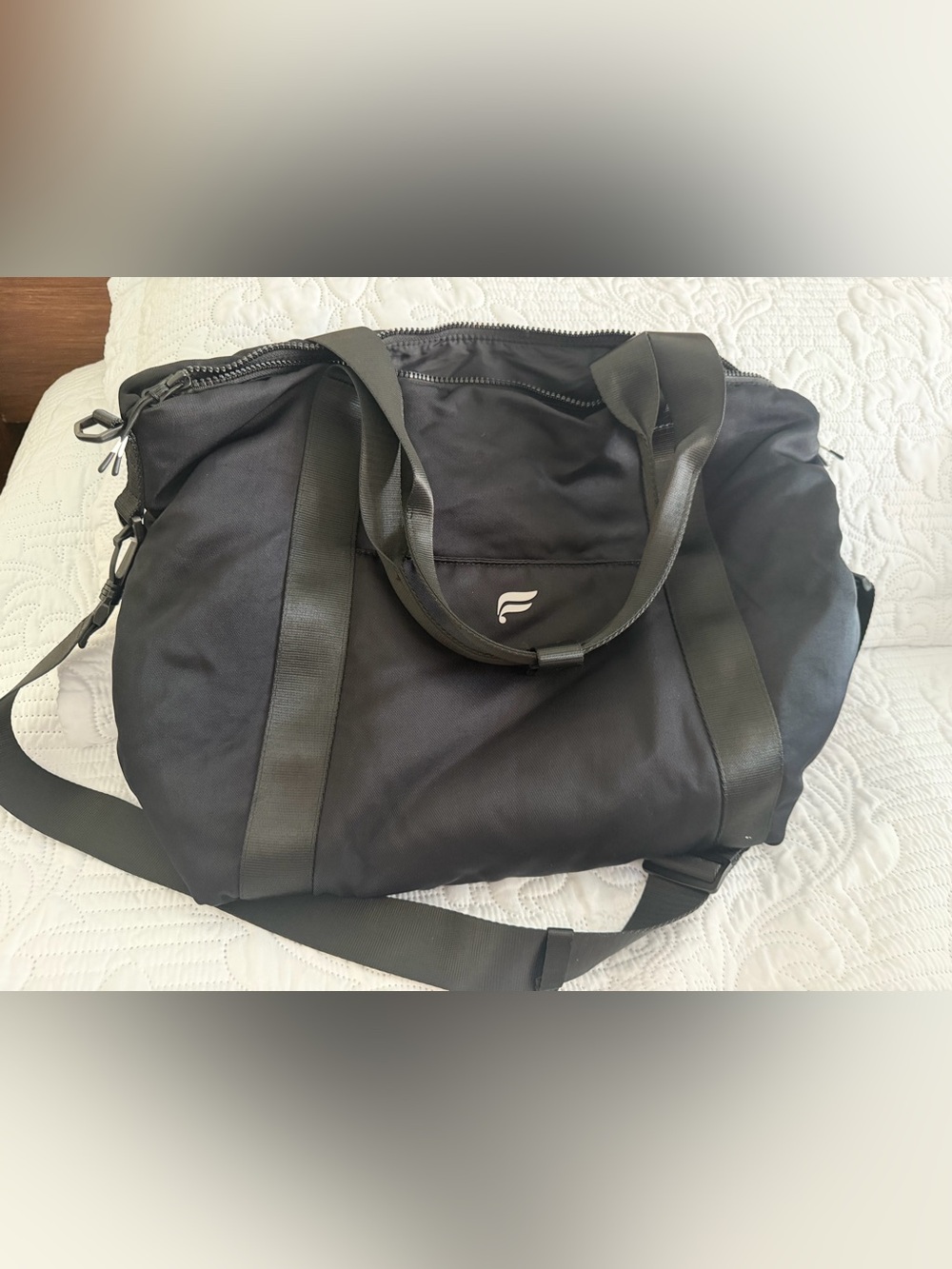 Fabletics Black Men's Weekend Duffel with Shoulder Strap